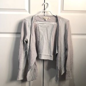 Cropped Light Grey Cardigan